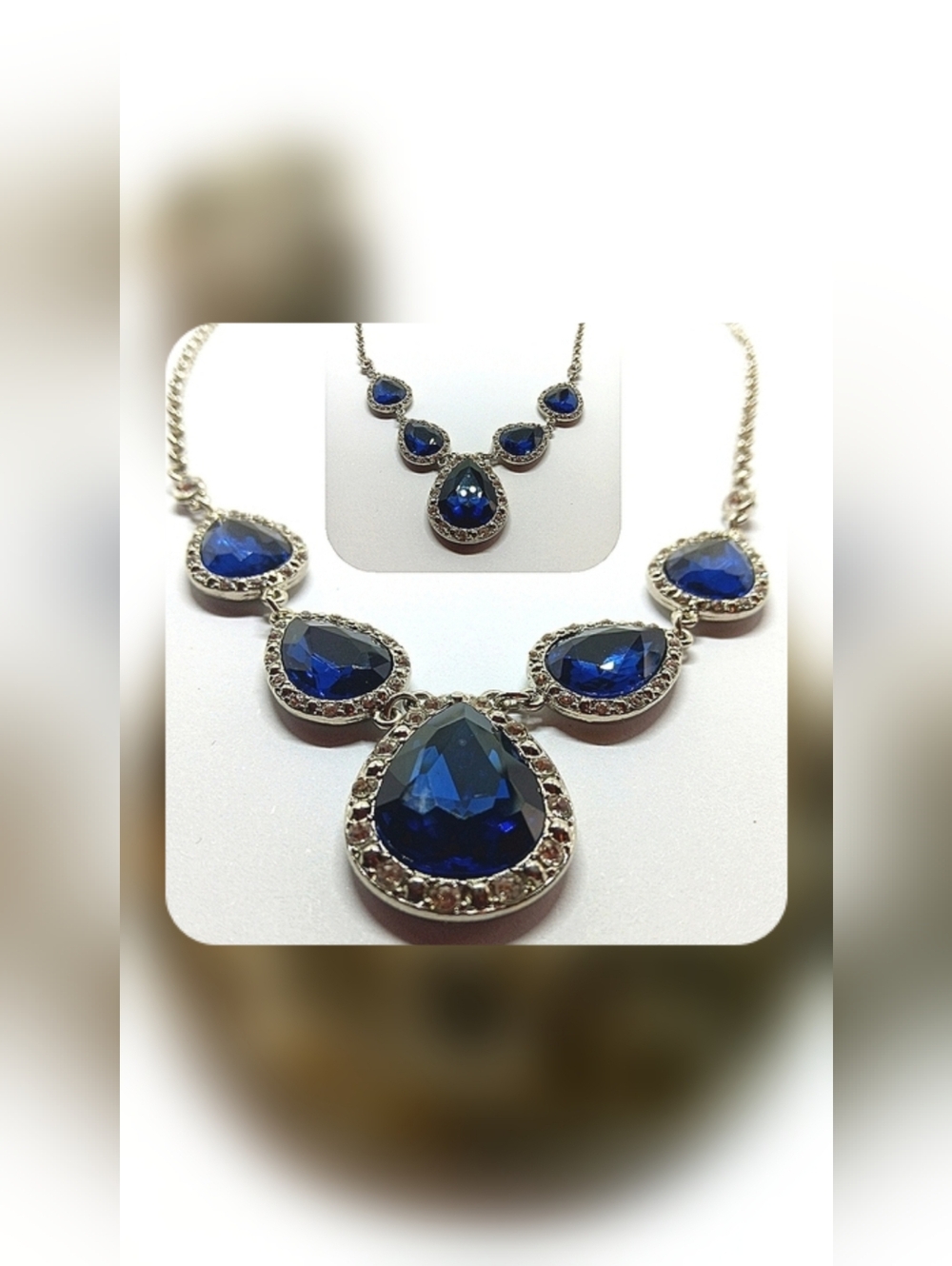 Blue & Crystal Glamour Necklace